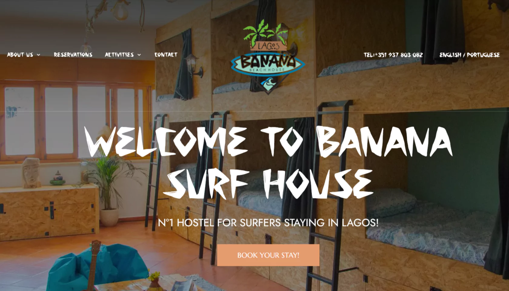 Web development Banana Surf House Hostel Lagos Algarve